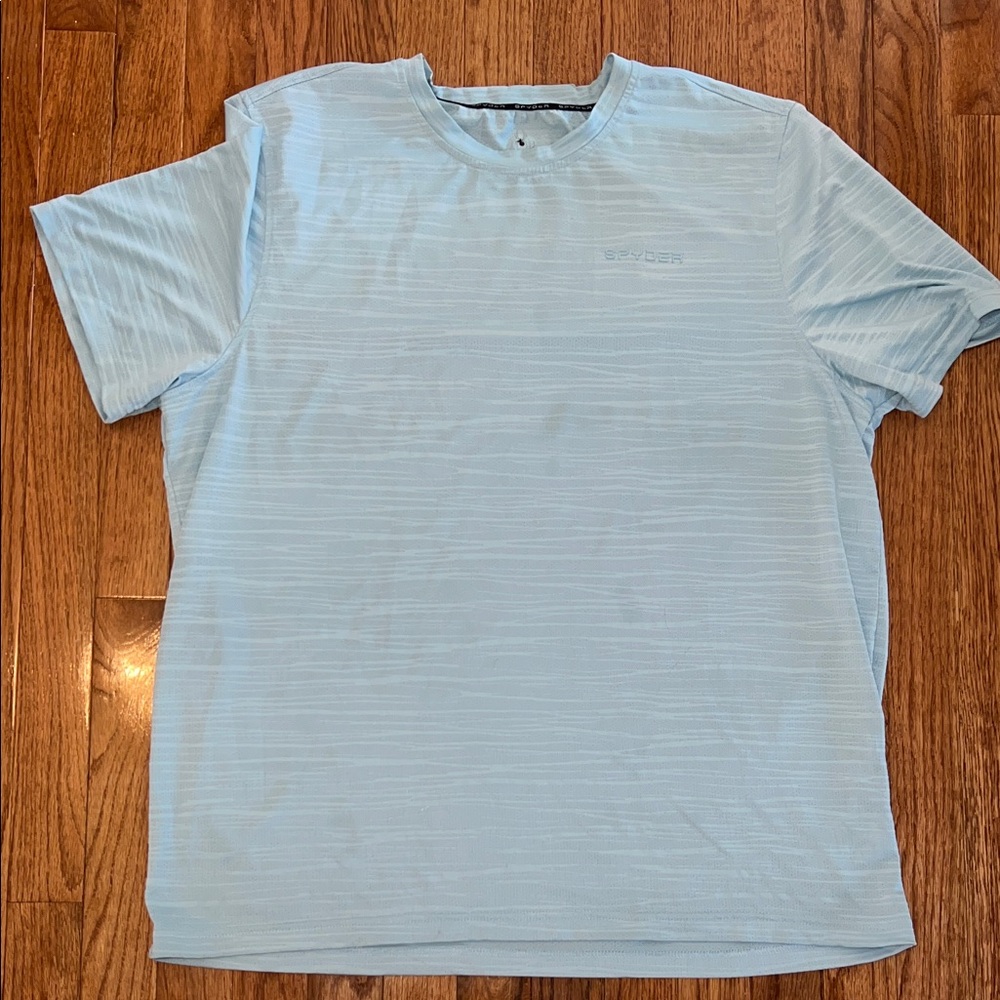 Spyder Men’s Light Blue Athletic Performance Short Sleeve T Shirt Size XL